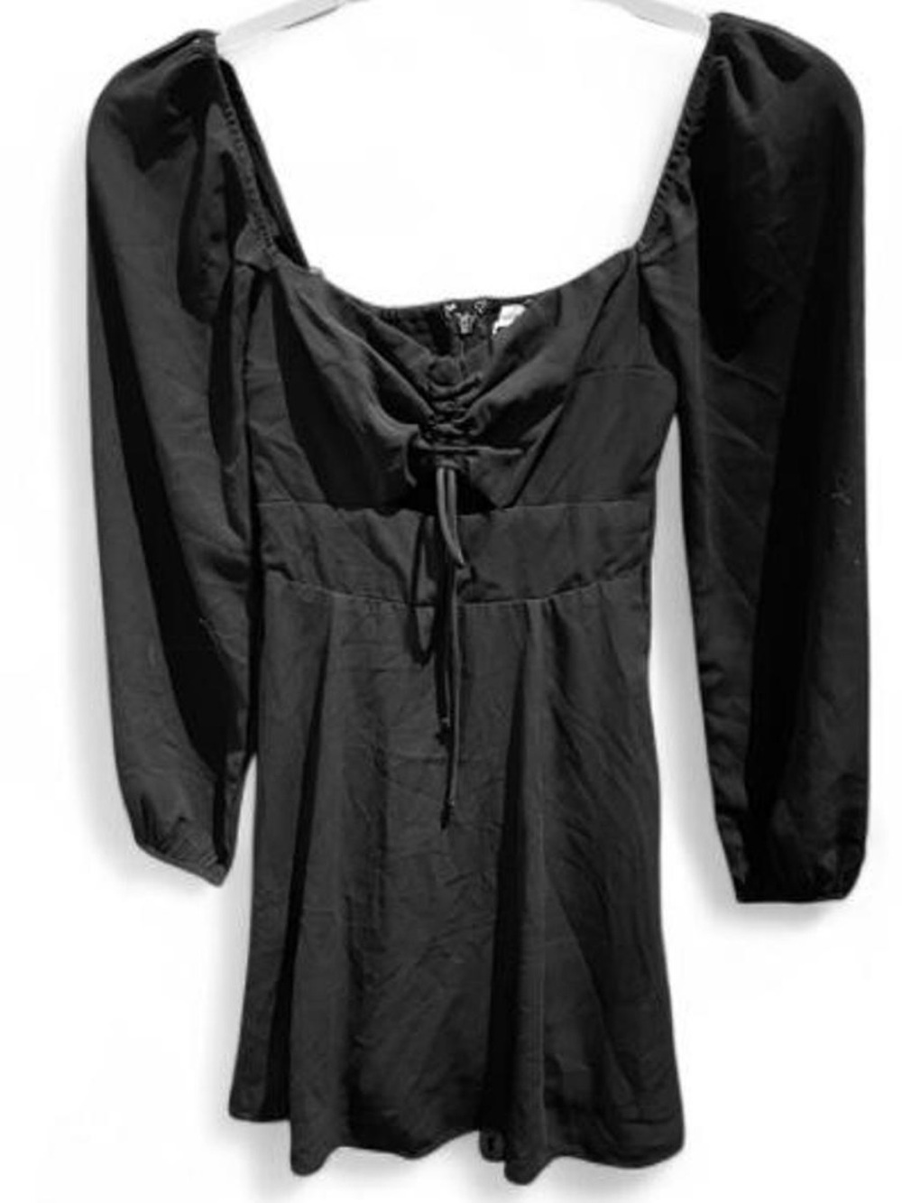 Abercrombie & Fitch Long-Sleeve Black Cinch-Front Cutout Mini Dress NWT